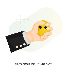 Verwalten von Stress mit Squeeze Ball - Stockillustration als EPS10-Datei