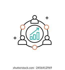 Management Supplier Selection Vektorgrafik Icon Design Strategische Bewertung und Auswahl von Lieferanten auf der Grundlage von Kriterien wie Qualität, Zuverlässigkeit, Kosteneffizienz und Ausrichtung an Unternehmenszielen