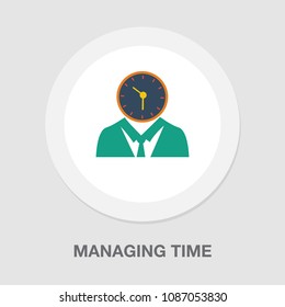 Managing Time Icon, Vector Time Management Concept. Business Symbol