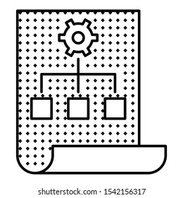 Managment Line Plan and Report Vector Icon Design Concept