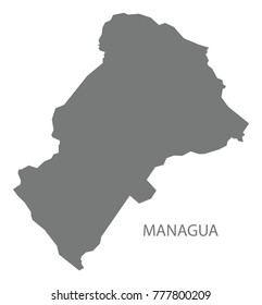 Managua map of Nicaragua grey illustration silhouette shape