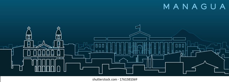 Managua Multiple Lines Skyline and Landmarks