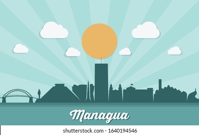Managua skyline - Nicaragua - vector illustration
