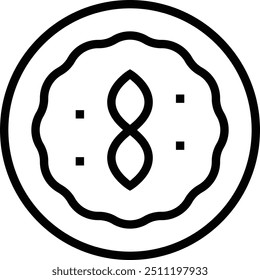 ícone manakish. Design de estilo linear fino isolado em fundo branco