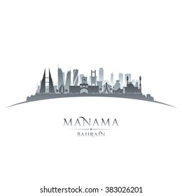 Manama Bahrain city skyline silhouette. Vector illustration
