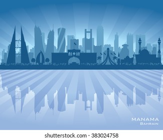 Manama Bahrain  city skyline vector silhouette illustration