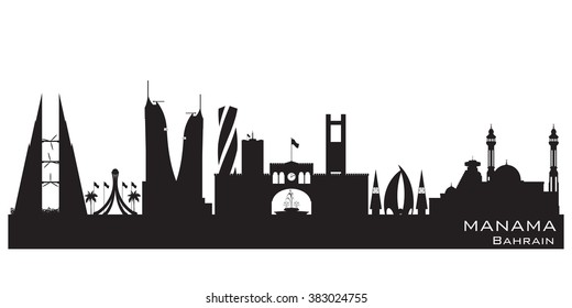 Manama Bahrain skyline Detailed vector silhouette
