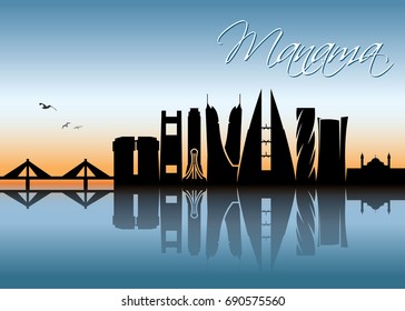 Manama skyline - Bahrain - vector illustration