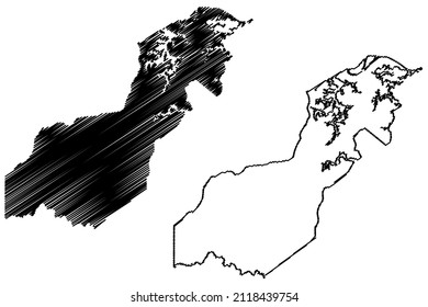 Manaquiri municipality (Amazonas state, Municipalities of Brazil, Federative Republic of Brazil) map vector illustration, scribble sketch Manaquiri map