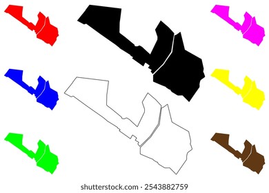 Manassas Park city County, Commonwealth of Virginia (cidade independente, condado dos EUA, Estados Unidos da América, EUA, EUA) mapa ilustração vetorial, esboço de rabisco Manassas Park mapa