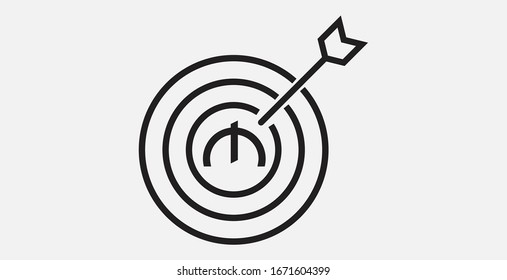 Manat in the target icon. Vector illustration icon. Simple icon. Investment target icon.