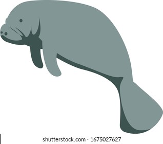 Manatee animal, illustration, vector on white background. svg