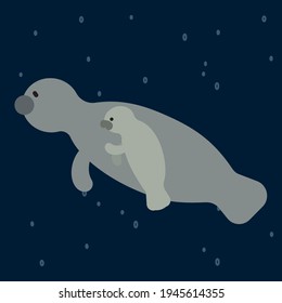 Ilustración vectorial del Día de Apreciación de Manatee