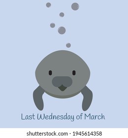 Manatee Apreciation Day Vector Illustration