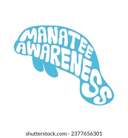 manatee awareness month vector image illustration