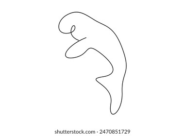 Manatee continuous one line drawing vector illustration 