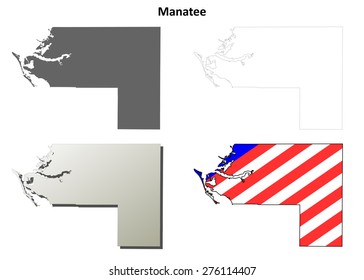 Manatee County (Florida) Outline Map Set