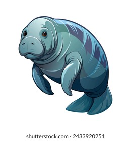 Manatee illustration on White Background