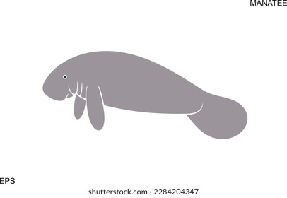 Logo de Manatee. Manatí aislado sobre fondo blanco