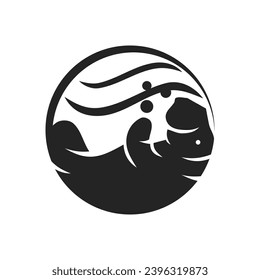 Manatee Logo template Isolated. Brand Identity. Icon Abstract Vector graphic