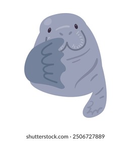 manatee sea animal cartoon isolated