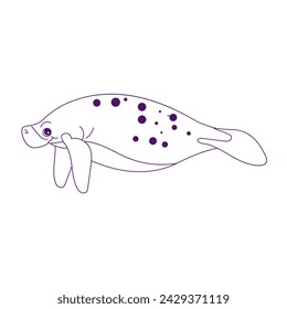 Manatee Sea Mammal Outline Illustration