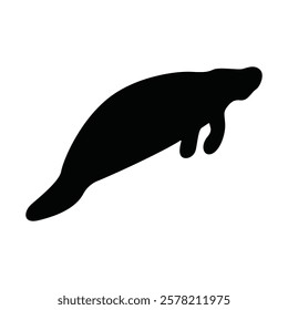 Manatee silhouette vector design isolated on a white background