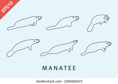 manatee vector design cartoon flat modern isolated illustration
