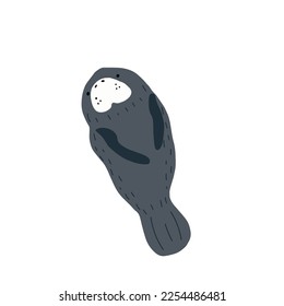 Manatees. Scandinavian style under sea. Save the manatee concept. Character design. Vector illustrations isolated on white background.