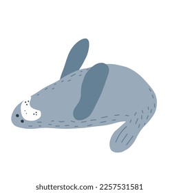 Manatees. Scandinavian style under sea. Save the manatee concept. Character design. Vector illustrations isolated on white background.