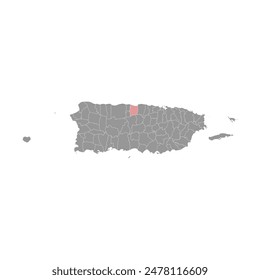 Manati map, administrative division of Puerto Rico. Vector illustration.