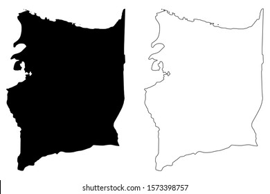 Manati municipality (Commonwealth of Puerto Rico, Porto Rico, PR, Unincorporated territories of the United States) map vector illustration, scribble sketch Manati map