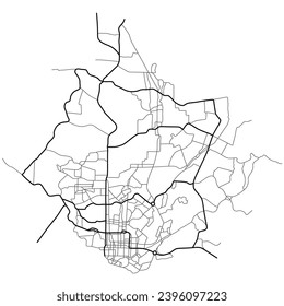 Manaus Brazil city map. Line scheme of roads. Town streets on the plan. Urban environment, architectural background. Vector