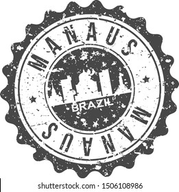 Manaus Brazil City Skyline. Silhouette City. Design Vector. Famous Monuments.