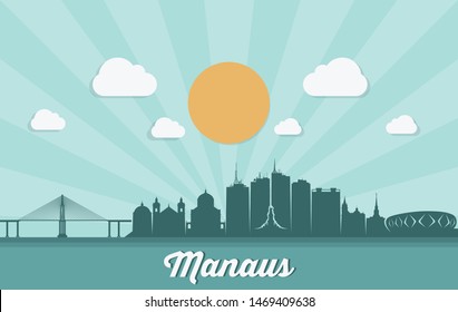 Manaus city skyline - Brazil - vector illustration