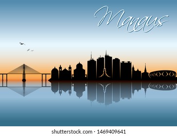 Manaus city skyline - Brazil - vector illustration