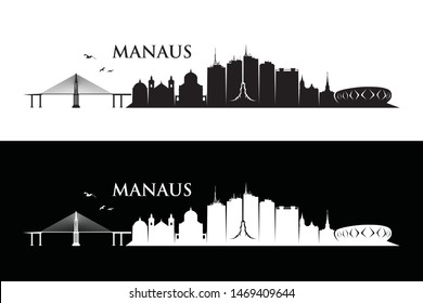 Manaus city skyline - Brazil - vector illustration