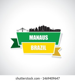 Manaus city skyline - Brazil - vector illustration