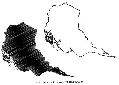 Manaus municipality (Amazonas state, Municipalities of Brazil, Federative Republic of Brazil) map vector illustration, scribble sketch Manaus metropolitan area map