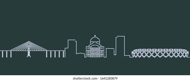 Manaus Single Line Skyline Profile