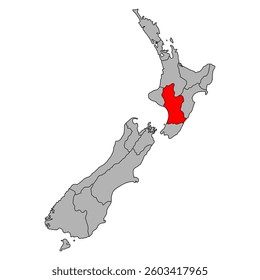 Manawatu-Whanganui of New zealand map shape, travel web flat concept icon vector illustration .