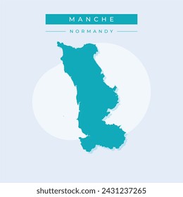 Manche-Departement de la Manche-France map, fully editable detailed vector map of Manche-Departement de la Manche-France . The file is suitable for editing and printing of all sizes.