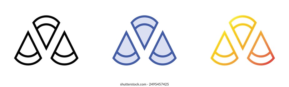 manchego icon. Linear, Blue Fill and Gradient Style Design Isolated On White Background