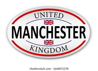Manchester British Flag. Vector emblem on a white background