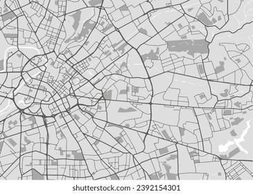 Manchester city area vector background map, streets and water cartography illustration. Widescreen proportion, digital flat design streetmap.