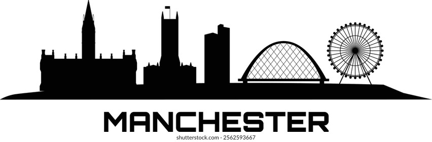 Manchester city silhouette prepared in vector