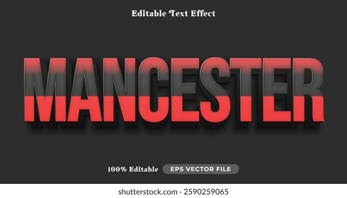 manchester editable text effect, text style