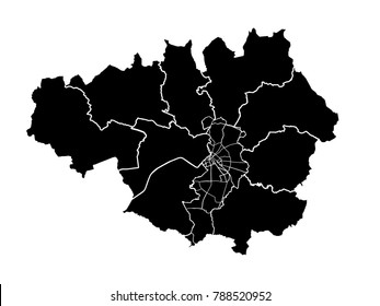 Manchester (England) and the Greater Manchester metropolitan boroughs vector map