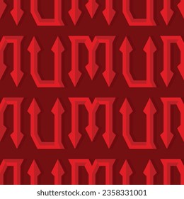 Manchester football english team vector pattern red seamless geometric letters with spikes and shadow.