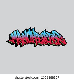 Manchester graffiti vector tagging letter word text street art